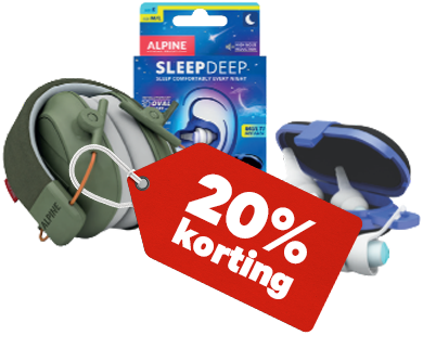 20% korting op alle universele gehoorbescherming